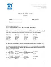 English worksheet: ONLINE PRACTICE  GRADE 5