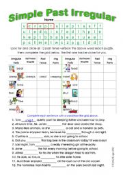 Simple Past Irregular 3 with Keys