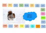 English Worksheet: animals board game