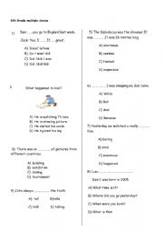 English Worksheet: multiple choice