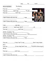 English Worksheet: Hello Goodbye by Beatles