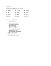 English Worksheet: Adjectives