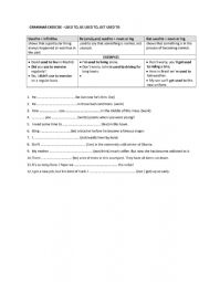 English Worksheet: USED TO, BE USED TO, GET USED TO