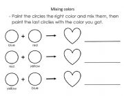 English Worksheet: Mixing colors