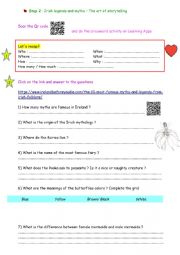 English Worksheet: Step 2 : the art of storytelling - Irish legends and myths 