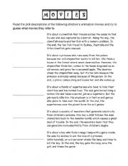 English Worksheet: children movies