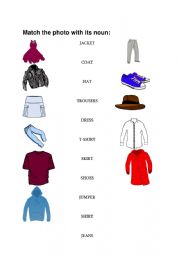 English Worksheet: Join the nouns with the appropriate image
