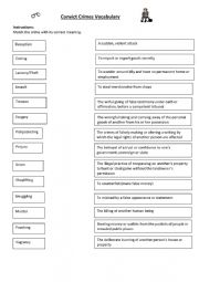 Australian Convict Crimes Vocabulary