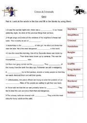 English Worksheet: Crimes and Criminals