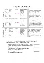 English Worksheet: Present continuous exercises