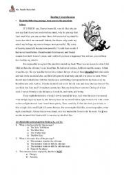 English Worksheet: Reading Comprehension - Edger Allan Poe Ms. Farah Abdullah