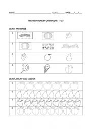 English Worksheet: The very hungry caterpillar 