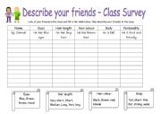 Describe Your Friends Class Survey