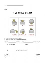 English Worksheet: Basic exam for lower levels