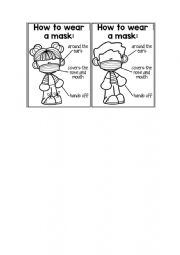 English Worksheet: how to wear a mask in the school