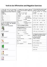 Verb to be - Affirmative and Negative forms