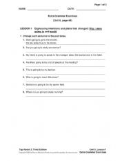 English Worksheet: Past Intentions (was/were going to) - Perfect Modals