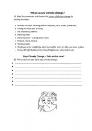 English Worksheet: Causes of Climate Change