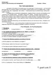 English Worksheet: 3AS EXAM CORRUPTION