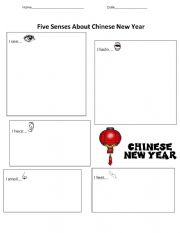 English Worksheet: 5 senses of Chinese New Year