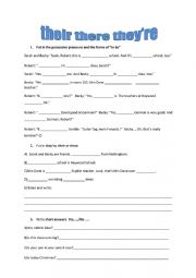 English Worksheet: worksheet they�re there their