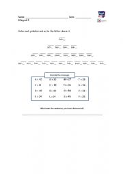 English Worksheet: Secret message