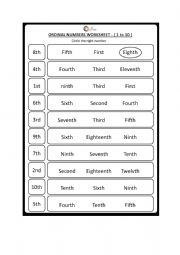 ORDINAL NUMBER (IN ENGLISH)