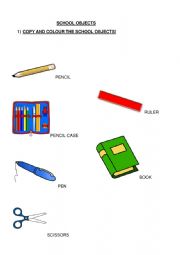 English Worksheet: School Objects