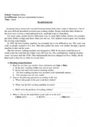 English Worksheet: washing machine