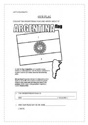 English Worksheet: OUR FLAG !