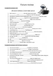 English Worksheet: Future tenses