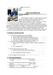 English Worksheet: blood donation