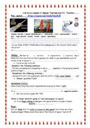 English Worksheet: Space turism