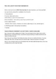 English Worksheet: Planning your trip project