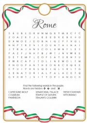 Rome Wordsearch