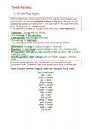 English Worksheet: Tense Review: Simple Past
