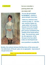 English Worksheet: Description of a painting.