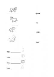 English Worksheet: animal sounds and other sounds