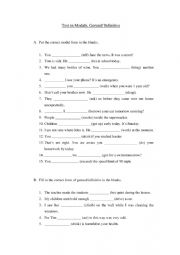 English Worksheet: Modals/ Gerund Infinitive