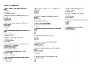 English Worksheet: London Quiz