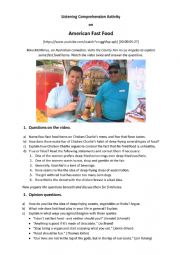 English Worksheet: food