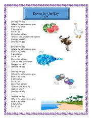 Down by the Bay Song and Rhyming Activity