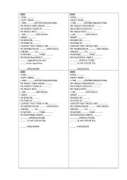 English Worksheet: likes/dislikes