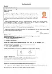 Diagnostic Test about a Person�s Profile