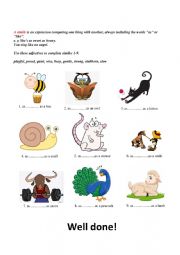 English Worksheet: Similes