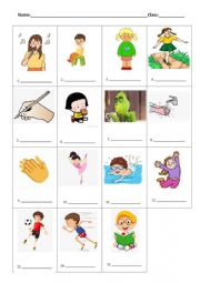 English Worksheet: Action Verbs