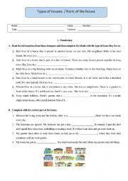 English Worksheet: Types of houses 