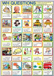 English Worksheet: Wh -questions for young learners