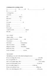 English Worksheet: Comparative, superlative