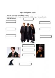 English Worksheet: School Uniform at Hogwarts School 